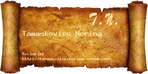 Tamaskovics Norina névjegykártya